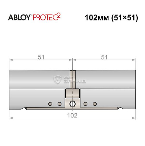 Цилиндр ABLOY Protec2 102 (51*51) хром полированный - Фото №4
