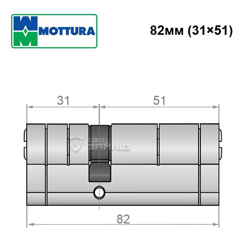 Циліндр MOTTURA Champions Pro 82 (31*51) матовий хром - Фото №7