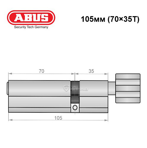 Цилиндр ABUS Integral MX (модульный) 105T (70*35T) никель - Фото №7