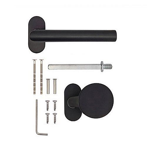 Ручки на розеті ABARO Lido FM фіксована-натискна чорний - Фото №8