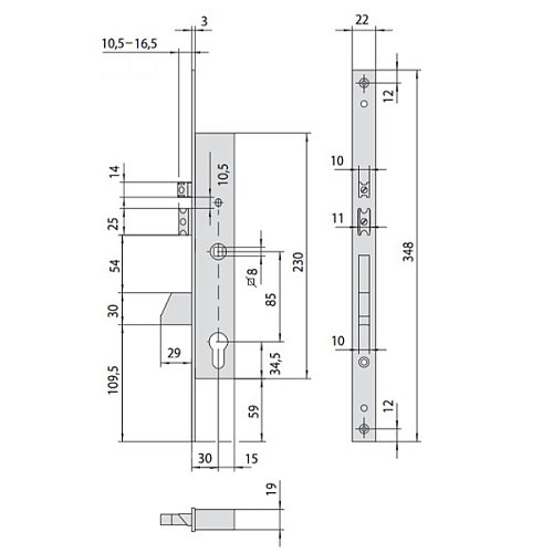 Електромеханічний замок CISA 16215.30 (BS30*85мм) - Фото №7