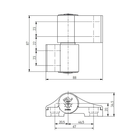 Петля MEDOS Jocker Alu 67 мм до 120 кг серебро - Фото №7