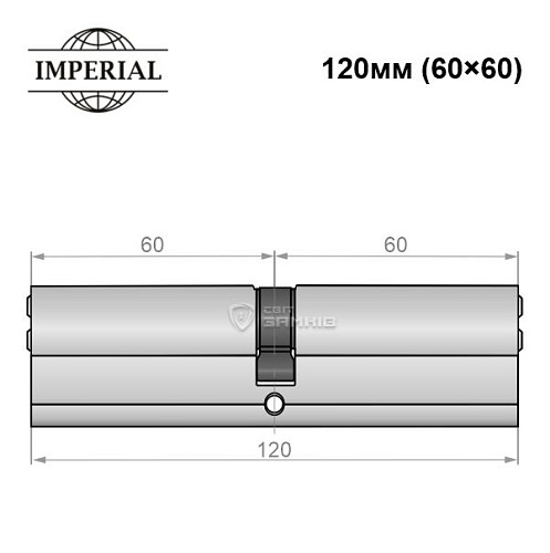 Циліндр IMPERIAL латунь 120 (60*60) нікель сатин - Фото №3
