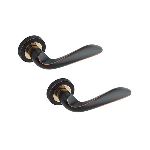 Ручки на розетте GAVROCHE Aurum Au-Z2 ORB/PB черный с патиной/золото - Фото №1