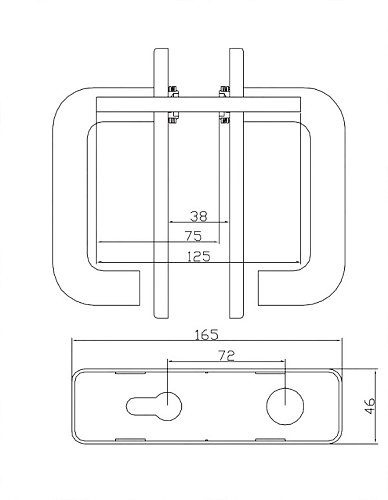 Ручки противопожарные на планке SANTOS 1919 Square 72 мм Black черные - Фото №6