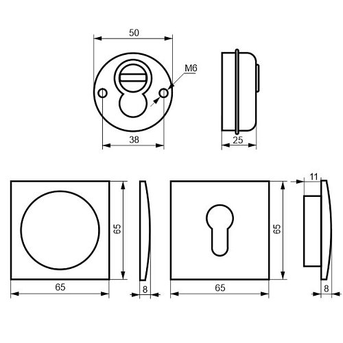 Протектор DISEC SFERIC KUBO BD16 25мм латунь PVD - Фото №5