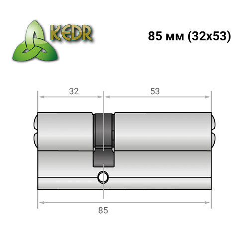 Циліндр KEDR Brass 85 (32*53) ZN нікель - Фото №8