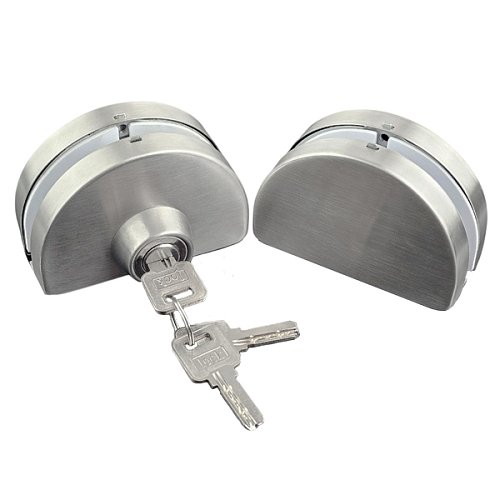 Замок накладной GLASS-M-TECH ЭК-2102 для стеклянных дверей (стекло-стекло) сатин - Фото №1