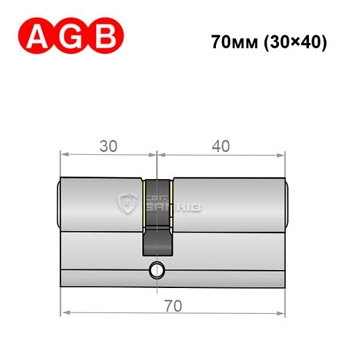 Циліндр AGB MOD 600 70 (30*40) хром полірований - Фото №5