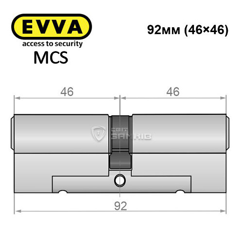 Цилиндр EVVA MCS 92 (46*46) никель сатин - Фото №7