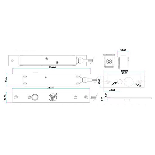 Електроригельний замок YLI Electronic YB-200IP - Фото №6