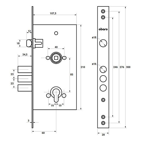 Механізм замка ABARO M252 (BS60*85мм) матовий нікель - Фото №10