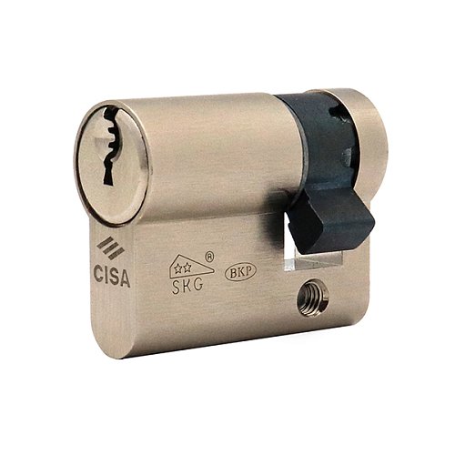Циліндр половинка CISA C3000 40 (30*10) нікель матовий 5 ключів - Фото №2