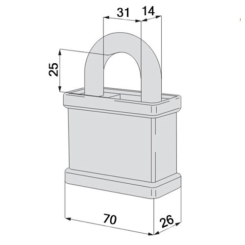 Замок навесной CISA 2805P.70 (70 мм, 2 ключа) - Фото №8