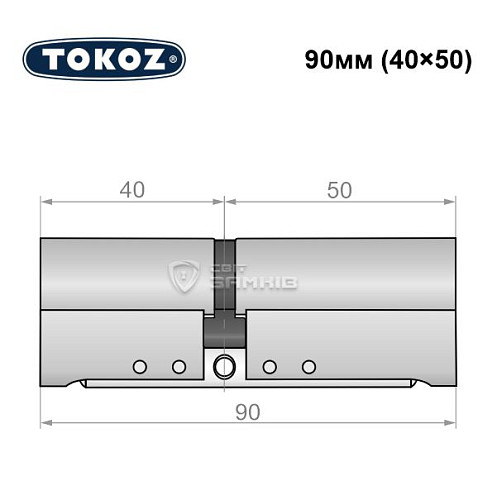 Циліндр TOKOZ Pro300 90 (40*50) нікель матовий - Фото №6