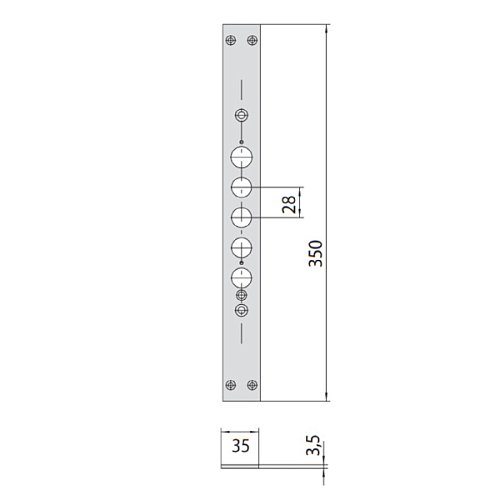 Зворотня/Торцева планка CISA 06221.01.0 до замків серій 56500 - Фото №3