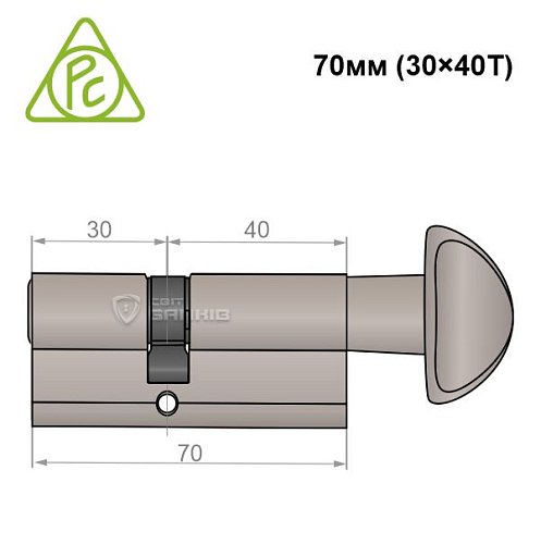 Цилиндр CORTELLEZZI PRIMO 117F 70T (30*40T) античное железо - Фото №2