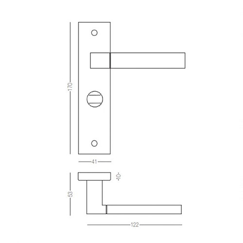 Комплект замка LINDE A-2004 WC (BS50*47,5мм) SN/CP матовий нікель/полірований хром - Фото №2