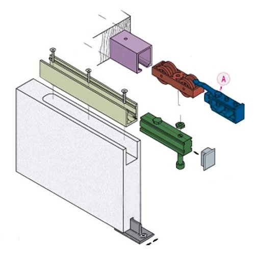 Раздвижная система KOBLENZ 0600 длина 2 м на 1 полотно до 80 кг с двусторонним доводчиком - Фото №3