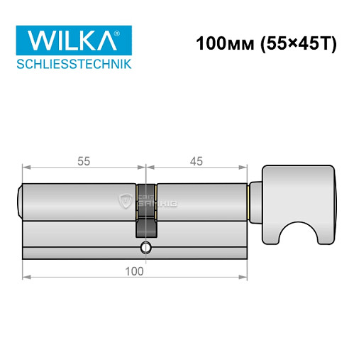 Цилиндр WILKA 1405 A 100T (55*45T) никель - Фото №8