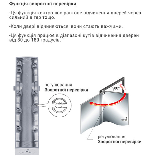 Доводчик RYOBI D-3200T BC SLD HO с фиксацией до 80кг Серый - Фото №6