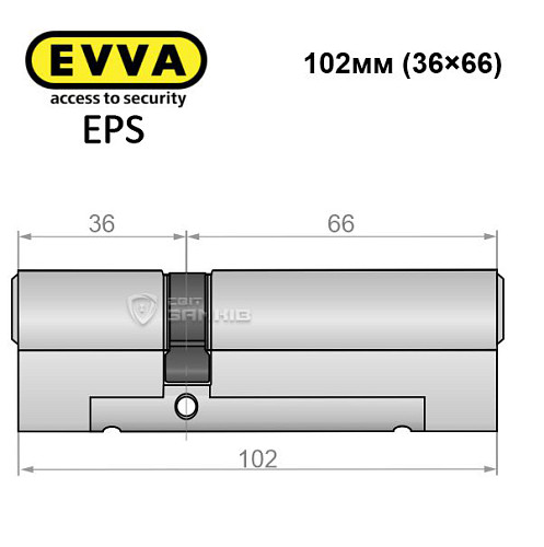 Цилиндр EVVA EPS 102 (36*66) никель сатин - Фото №4