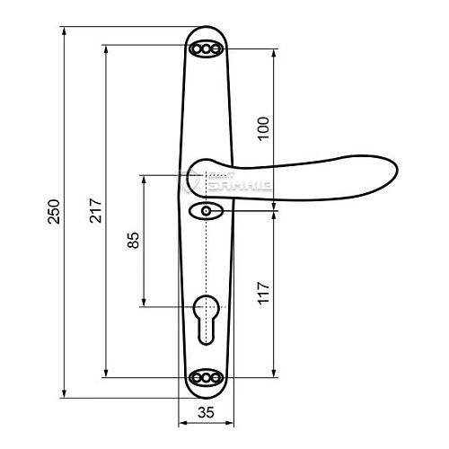 Ручки на планці STUBLINA 85/35 натискна-натискна сіра - Фото №2