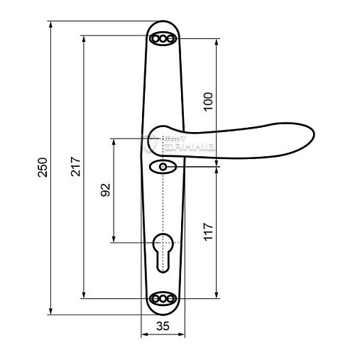 Ручки на планке STUBLINA 92/35 нажимная-фиксированная коричневая - Фото №2