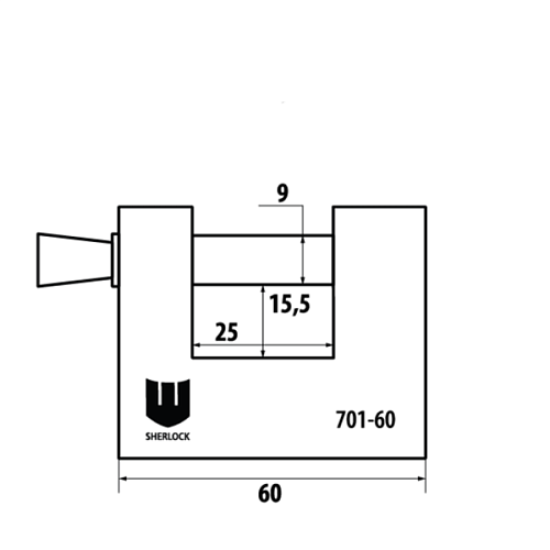 Замок навісний SHERLOCK 701-60 (3 ключа) - Фото №6