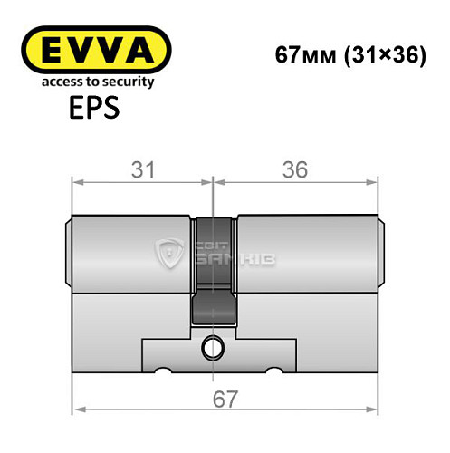 Циліндр EVVA EPS 67 (31*36) нікель сатин - Фото №4