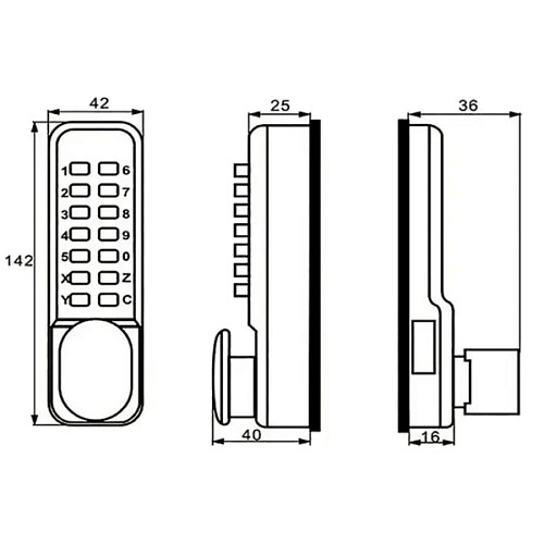 Комплект замка LOCKOD L160 (BS60мм) механічний кодовий - Фото №12