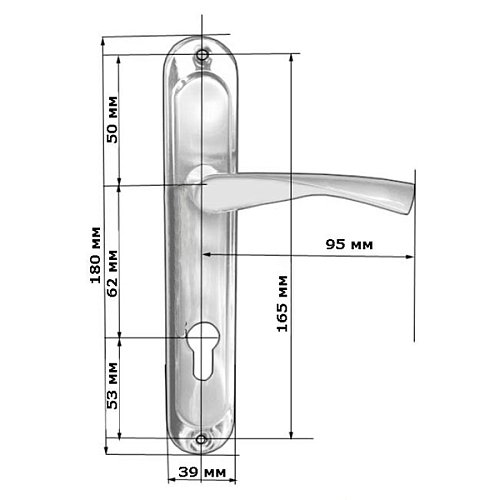 Ручки на планці AVERS HP-61,5.1023 AL NIS шліфований нікель - Фото №2