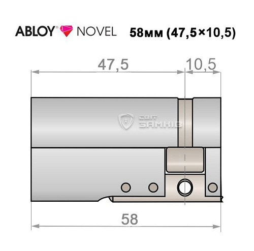 Циліндр половинка ABLOY NOVEL 58 (47,5*10,5) хром полірований 3 ключа - Фото №8