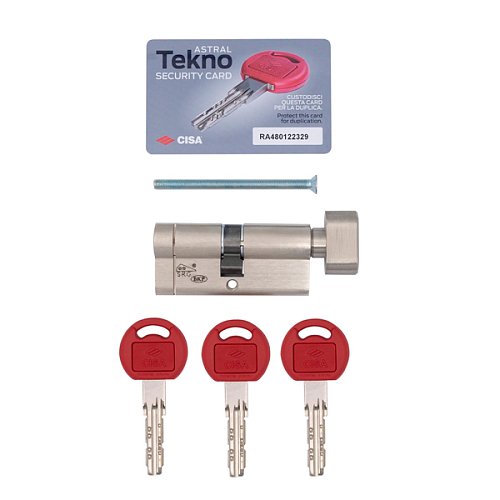 Циліндр CISA Astral Tekno PRO 75T (35*40T) нікель матовий 3 ключі - Фото №10