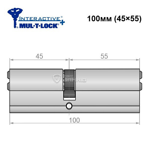 Циліндр MUL-T-LOCK MTL600/Interactive+ MOD 100 (45*55) (модульний) нікель сатин - Фото №7
