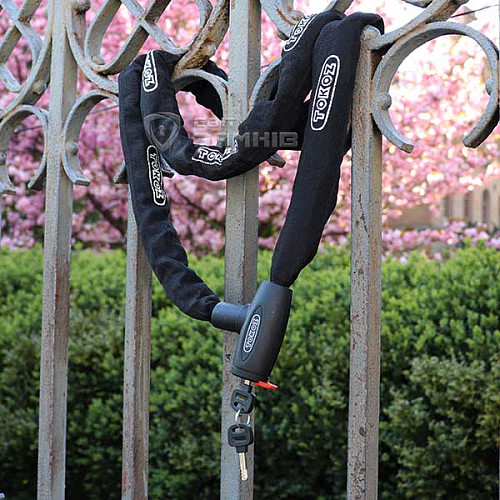 Велосипедный замок TOKOZ Moto Black с цепью 200см 2 ключа - Фото №5