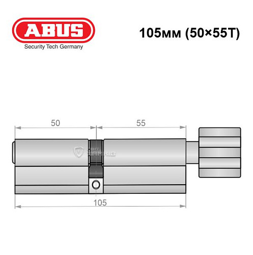 Цилиндр ABUS Integral MX (модульный) 105T (50*55T) никель - Фото №7