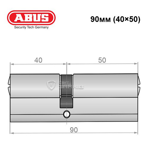 Цилиндр ABUS X12R 90 (40*50) никель сатин - Фото №5