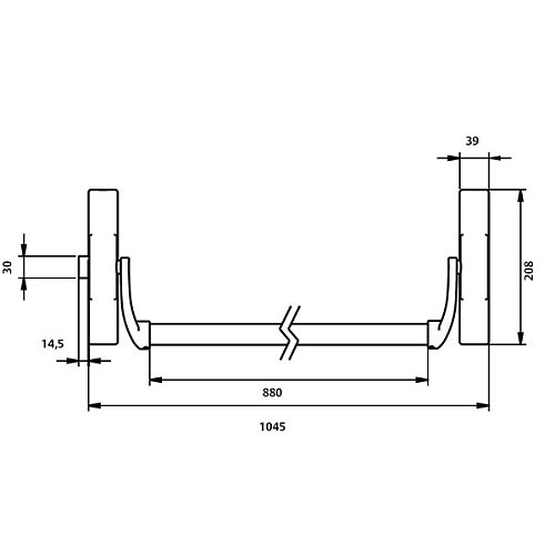 Антипаніка накладна TESA 1910 908 для евакуаційного виходу silver сірий - Фото №11