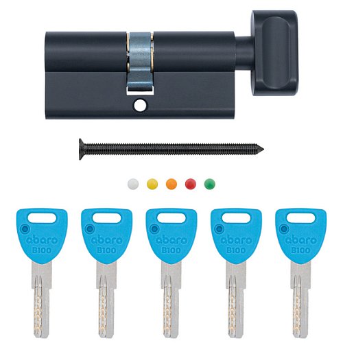 Циліндр ABARO B100 80T (40*40T) Bk чорний 5 ключів - Фото №10