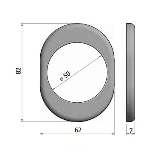 Накладка на протектор AZZI FAUSTO ME50/O овальна стандарт латунь полірована - Фото №2