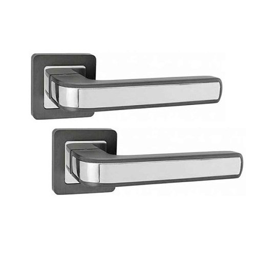 Ручки на розеті PUNTO Nova (QR) GR/CP графіт/хром - Фото №1