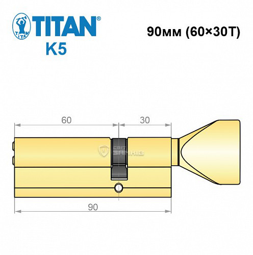 Цилиндр TITAN K5 90Т (60*30Т) латунь - Фото №5