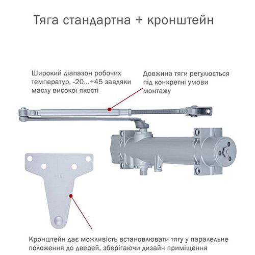 Доводчик RYOBI D-4550 BC/DA UNIV до 200кг FIRE Серый - Фото №3