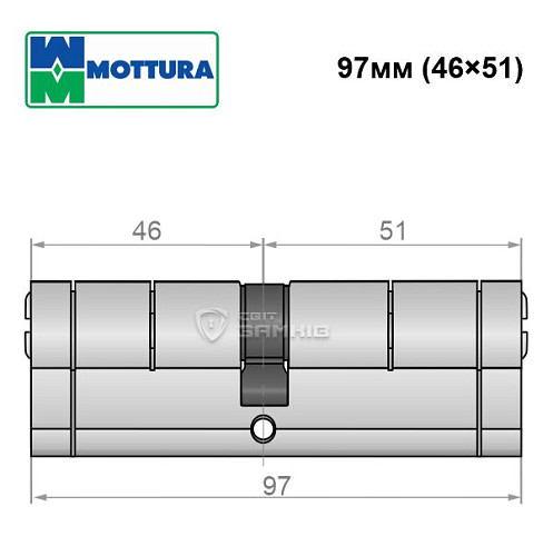 Циліндр MOTTURA Champions Pro 97 (46*51) матовий хром - Фото №7