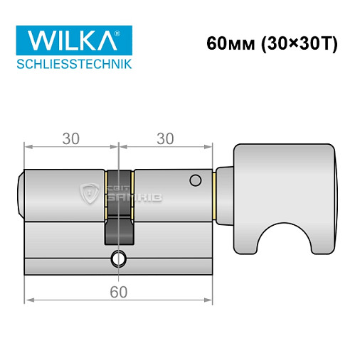 Цилиндр WILKA 1405 C Premium 130 60T (30*30T) никель - Фото №8