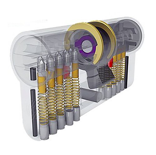 Цилиндр SECUREMME K2 90T (45*45T) матовый хром - Фото №7