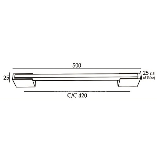 Ручка скоба ORO/ORO SS 8012 50cm/42cm (половинка) SS/CP нержавіюча сталь/хром  - Фото №3