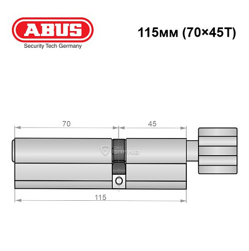 Циліндр ABUS Integral MX (модульний) 115T (70*45T) нікель - Фото №7