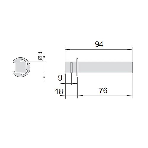 Квадрат (стержень) CISA 07085.79 односторонний с упорным кольцом 8 мм - Фото №3